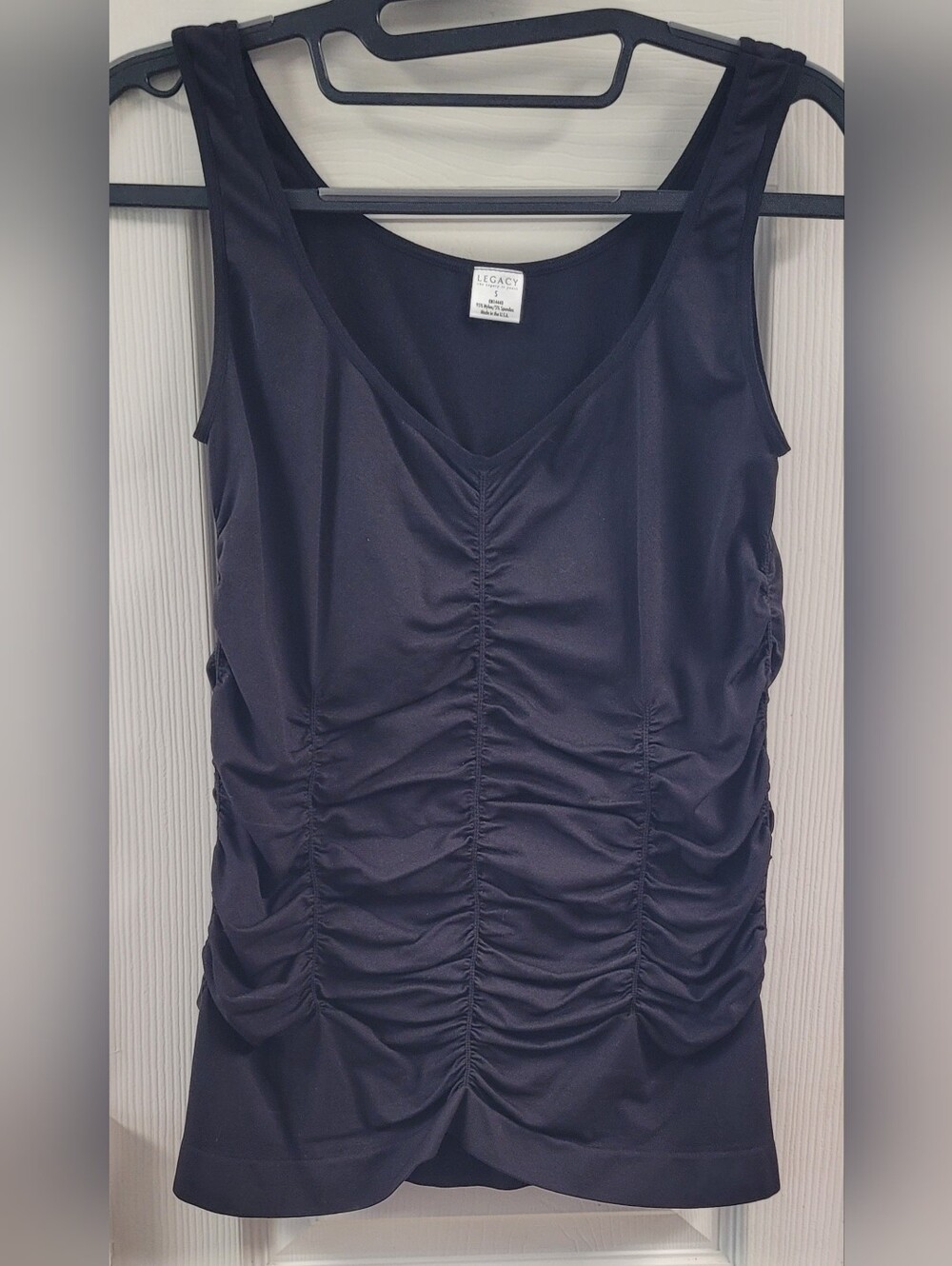 Legacy Women's Black Ruched V-Neck Tank Top